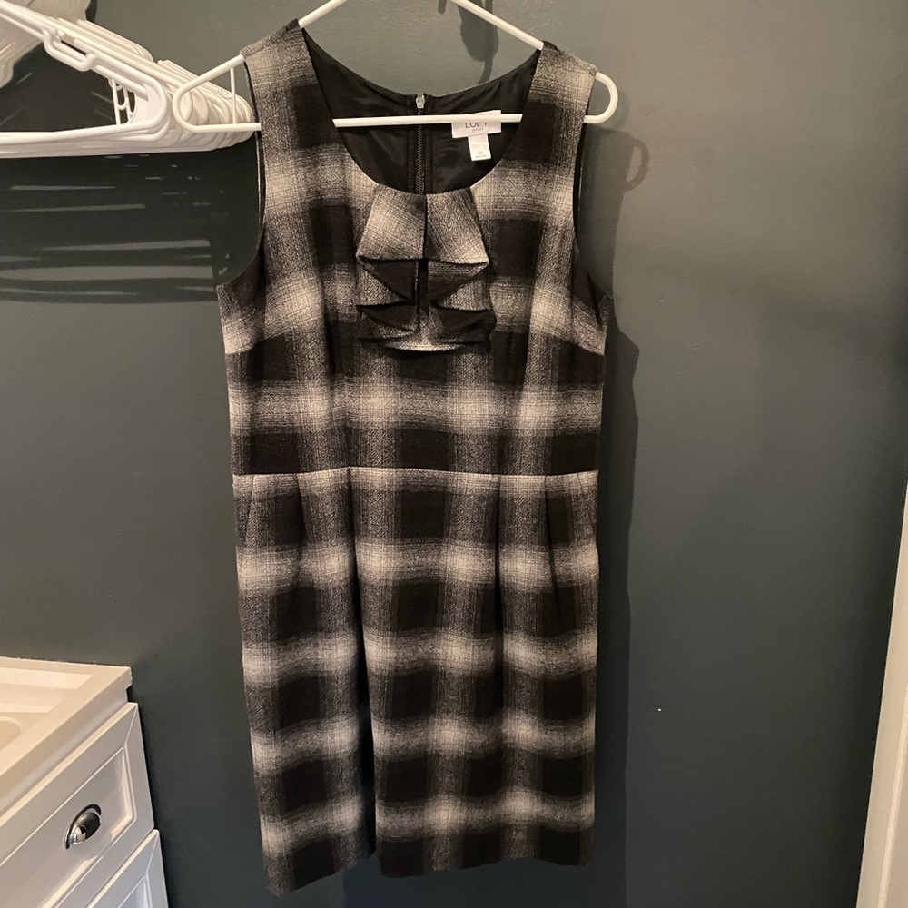 Black Plaid Dress with pockets